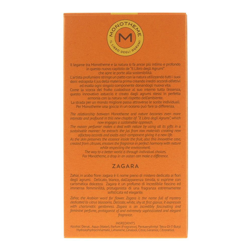 Monotheme Zagara Eau de Toilette 100ml - Ingredients