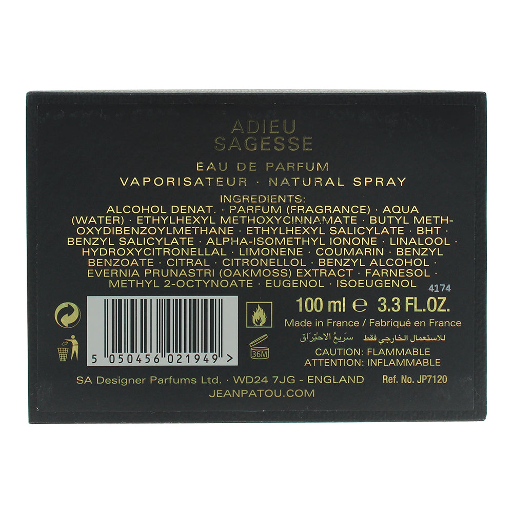 Jean Patou Collection Héritage Adieu Sagesse Eau de Parfum 100ml