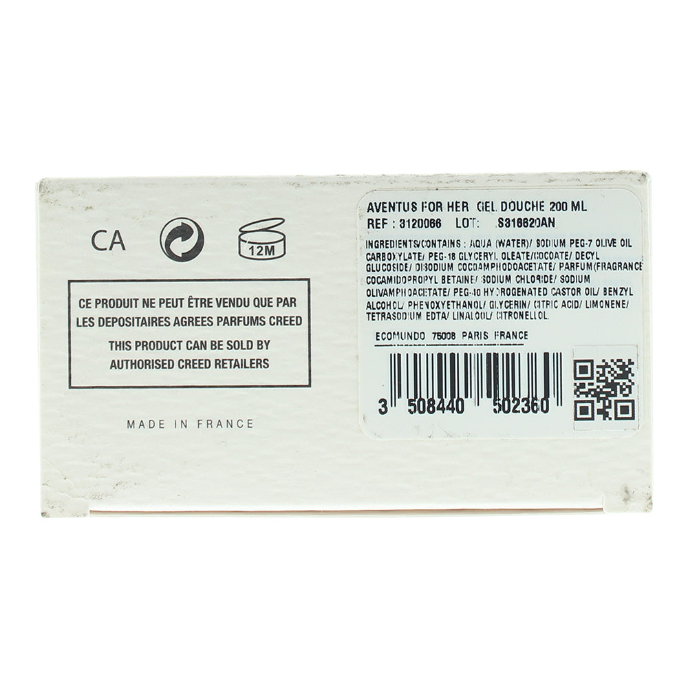 Creed Aventus Shower Gel 200ml - Ingredients