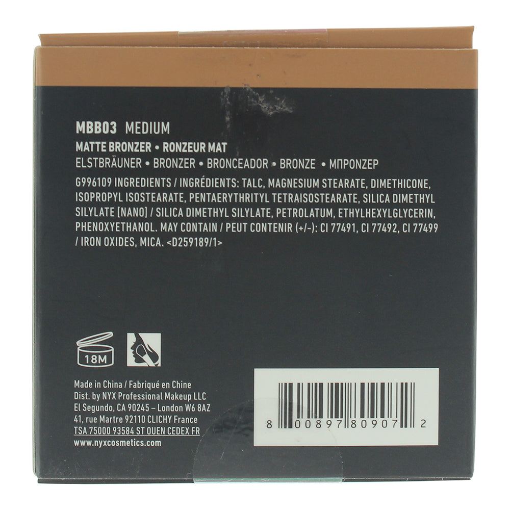 NYX Matte Bronzer Medium Powder 9.5g