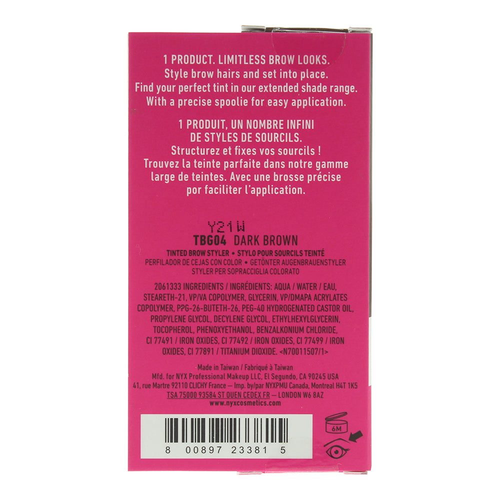 NYX The Brow Glue Dark Brown Brow Gel 5g