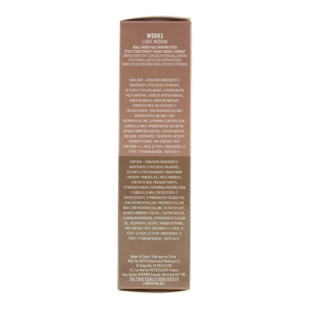 NYX Wonder Stick Duo Light Medium Stick 4g - Ingredients