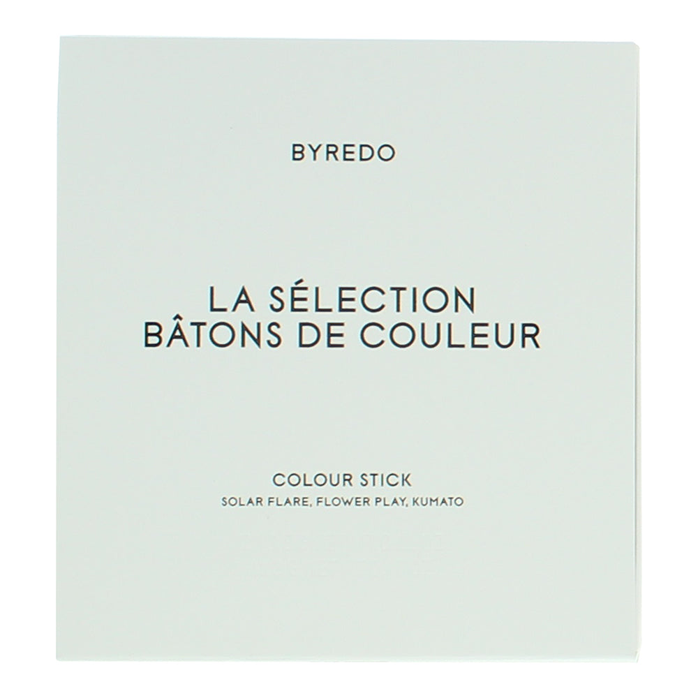Byredo Blue Set Of 3 + Leather Pouch: Solar Flare, Flower Play, Kumato Face Stic - Box