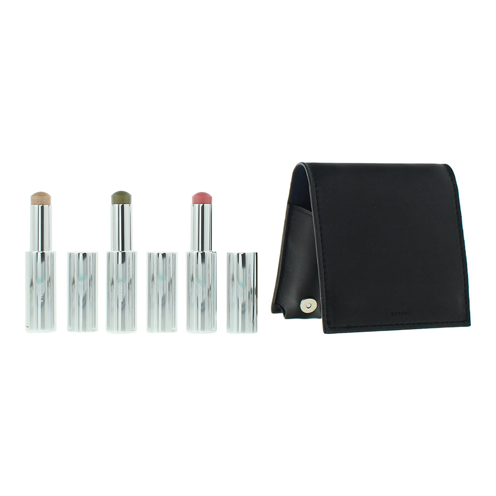Byredo Dark Blue Set Of 3 + Leather Pouch: Solar Flare, Flower Play, Kumato Face - Product