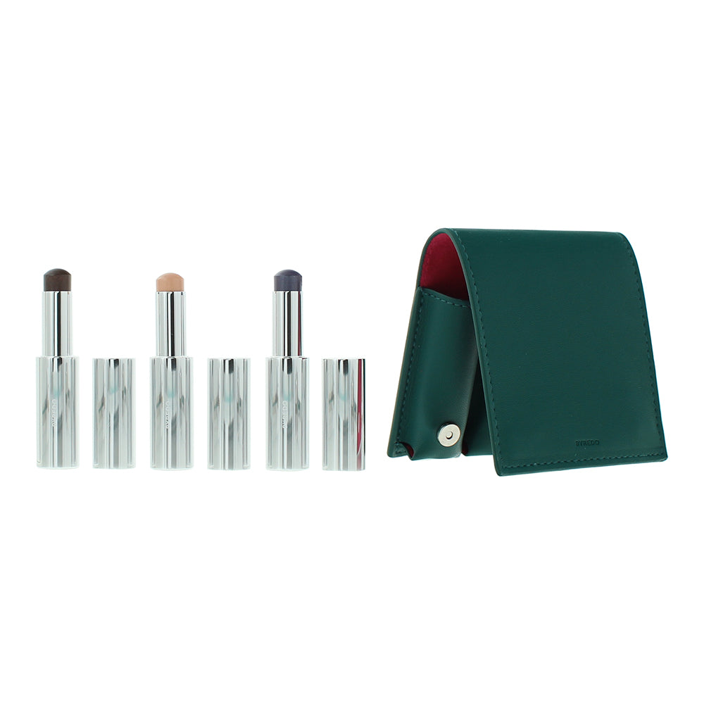 Byredo Deep Teal Set Of 3 + Leather Pouch: Solar Flare, Flower Play, Kumato Face - Product