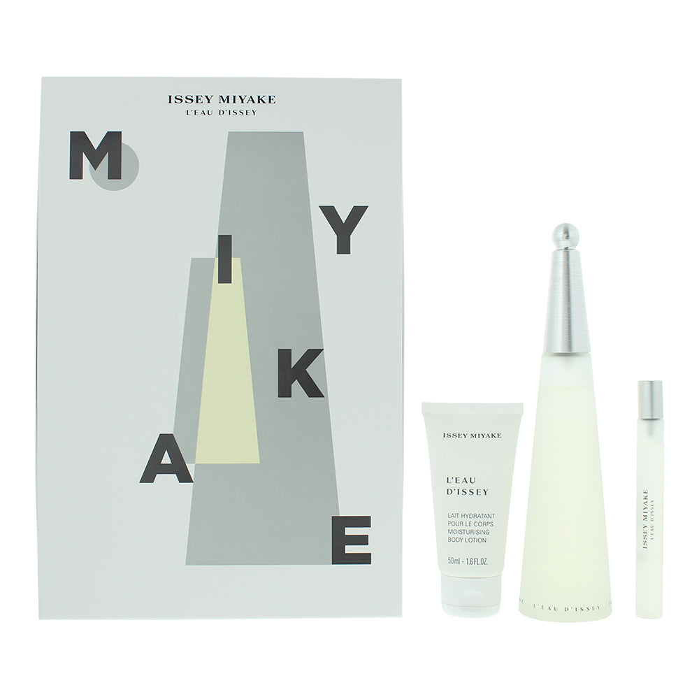 Issey Miyake L'eau D'issey 3 Piece Gift Set: Eau de Toilette 100ml 