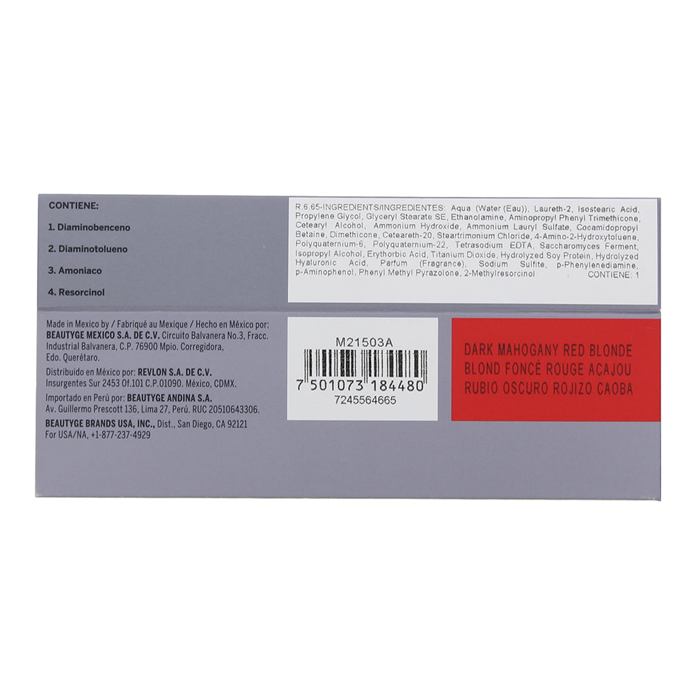 Revlon Revlonissimo Colorsmetique 6.65 Dark Mahogany Red Blonde Hair Colour 60ml - Ingredients