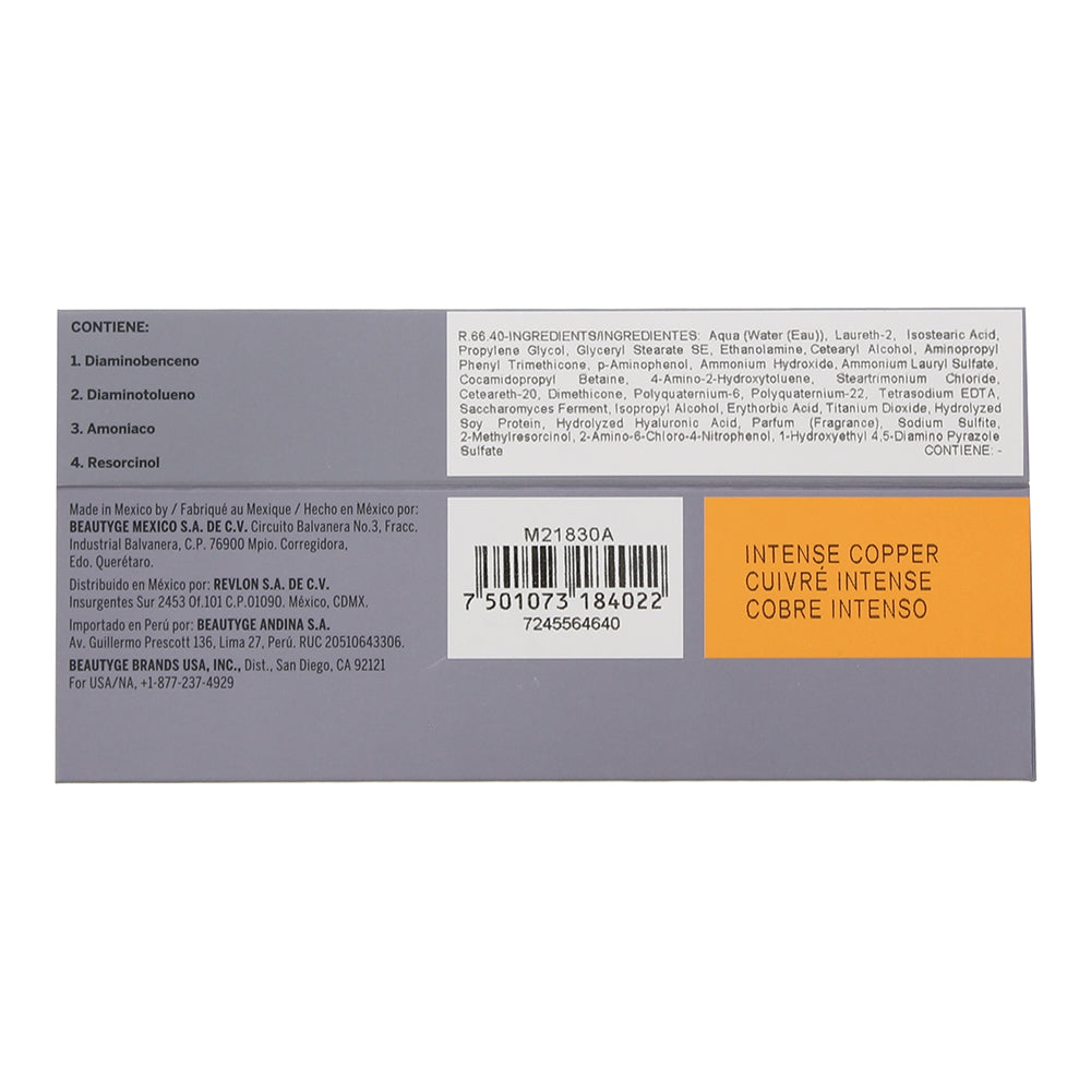 Revlon Revlonissimo Colorsmetique 66.40 Intense Copper Hair Colour 60ml - Ingredients