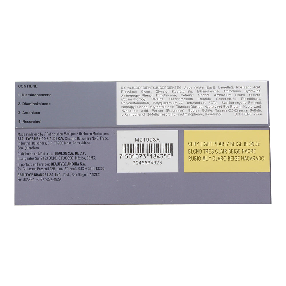 Revlon Revlonissimo Colorsmetique 9.23 Very Light Pearly Beige Blonde Hair Colou - Ingredients