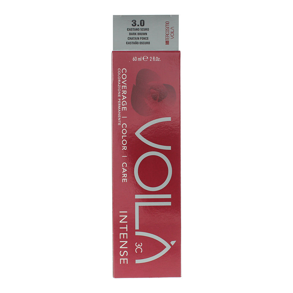 Intercosmo Voilà 3C Intense 3.0 Dark Brown Hair Colour 60ml - Box