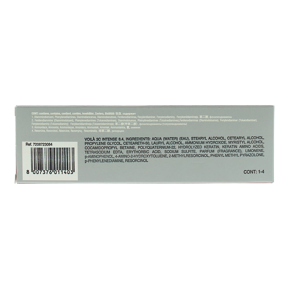 Intercosmo Voilà 3C Intense 8.4 Light Copper Blonde Hair Colour 60ml - Ingredients