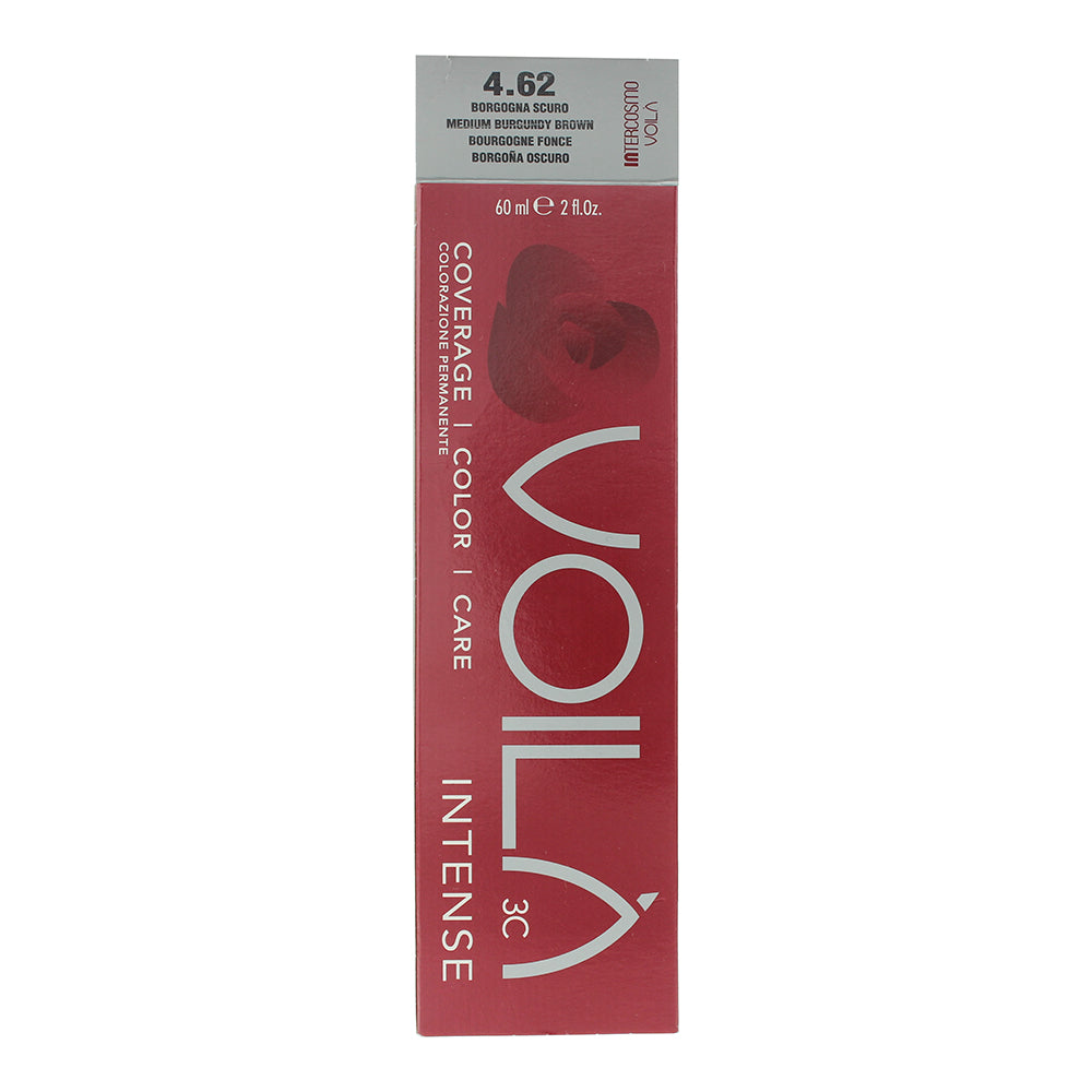 Intercosmo Voilà 3C Intense 4.62 Medium Burgundy Brown Hair Colour 60ml - Box