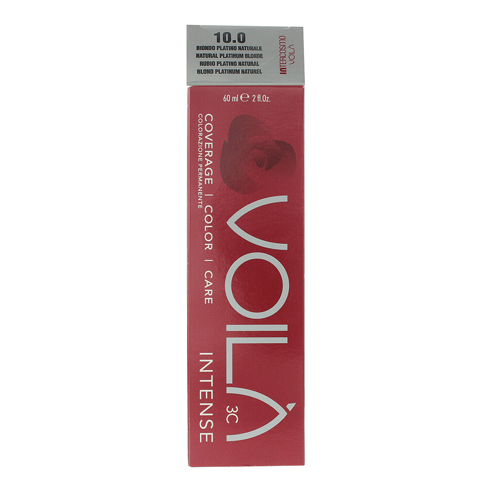 Intercosmo Voilà 3C Intense 10.0 Natural Platinum Blonde Hair Colour 60ml - Box