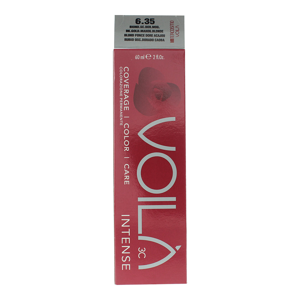 Intercosmo Voilà 3C Intense 6.35 Dark Golden Mahogany Blonde Hair Colour 60ml - Box