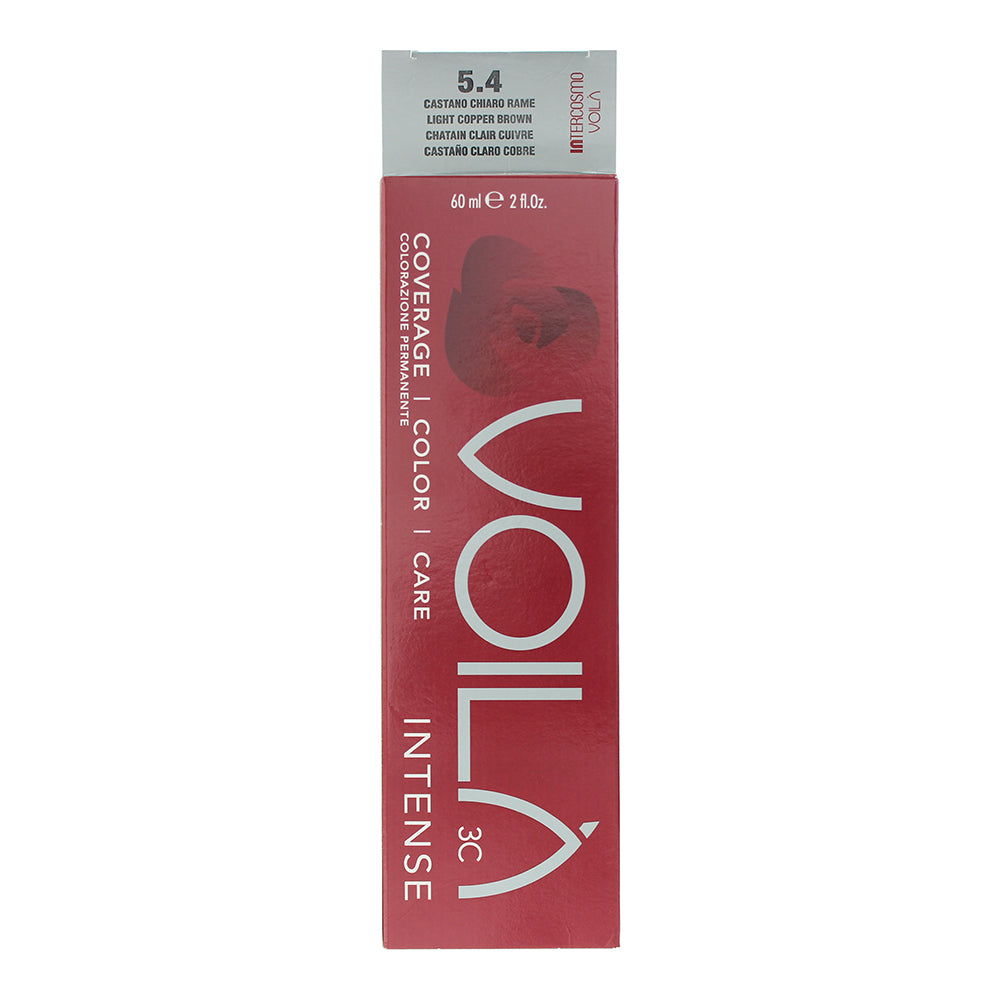 Intercosmo Voilà 3C Intense 5.4 Light Copper Brown Hair Colour 60ml - Box