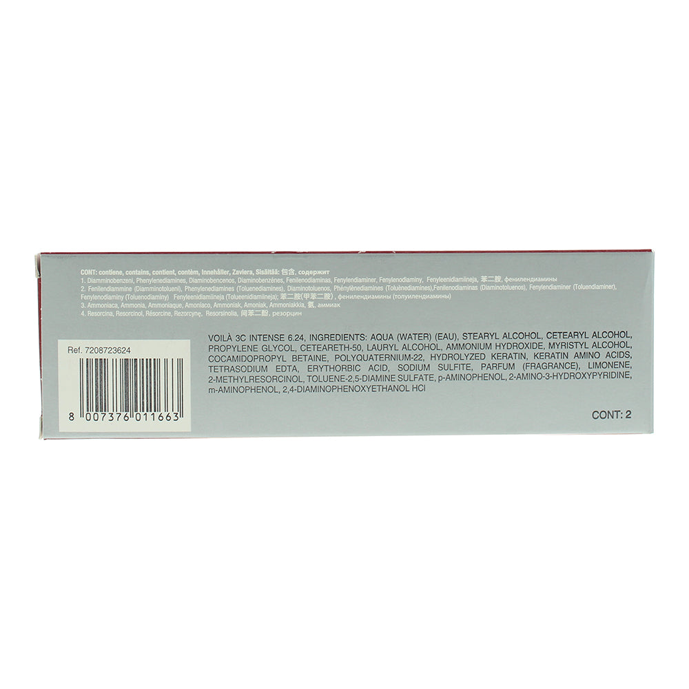 Intercosmo Voilà 3C Intense 6.24 Dark Iridescent Copper Blonde Hair Colour 60ml - Ingredients