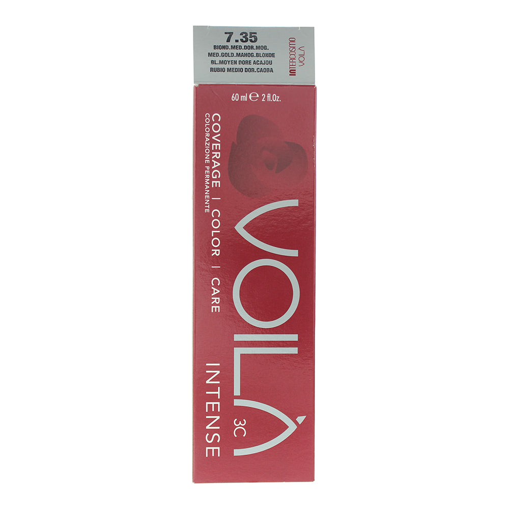 Intercosmo Voilà 3C Intense 7.35 Medium Golden Mahogany Blonde Hair Colour 60ml - Box