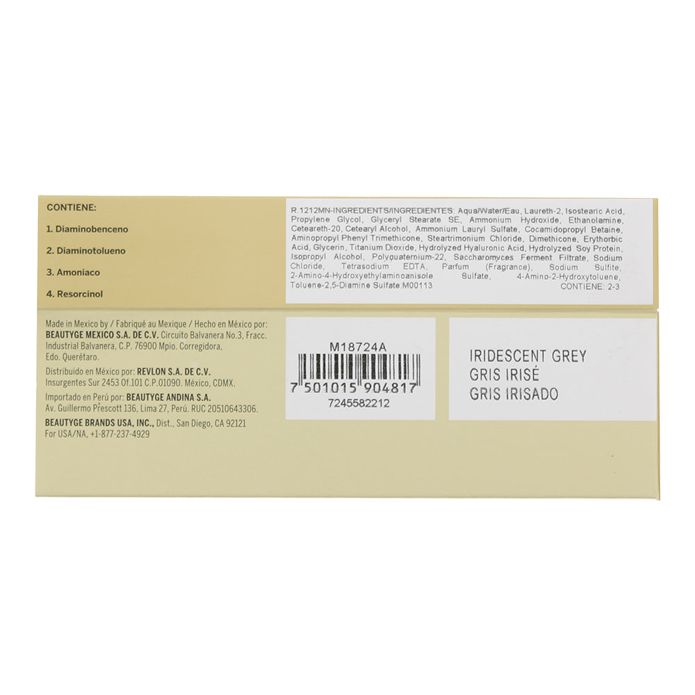 Revlon Revlonissimo Colorsmetique 1212 MN Iridescent Grey Hair Colour 60ml - Ingredients