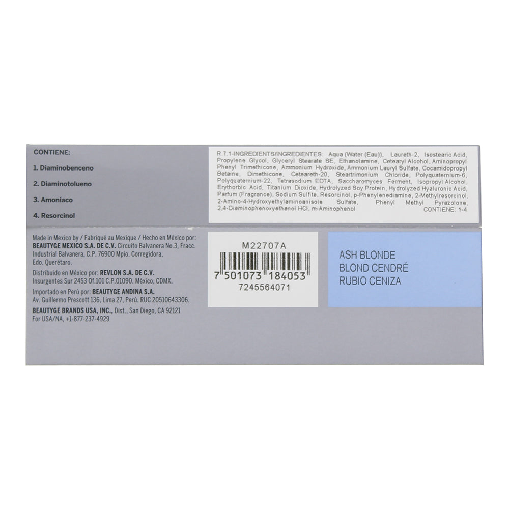 Revlon Revlonissimo Colorsmetique 7.1 Ash Blonde Hair Colour 60ml - Ingredients