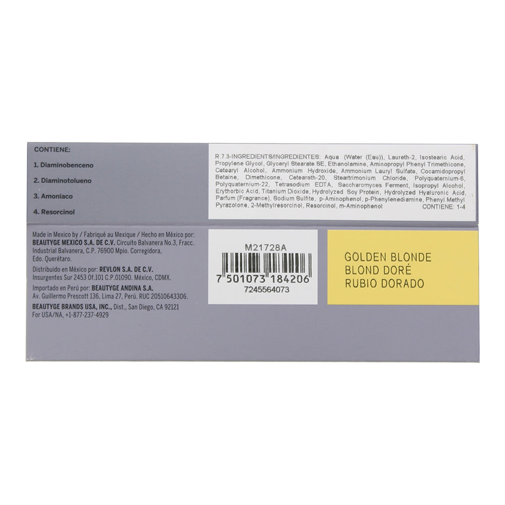 Revlon Revlonissimo Colorsmetique 7.3 Golden Blonde Hair Colour 60ml - Ingredients