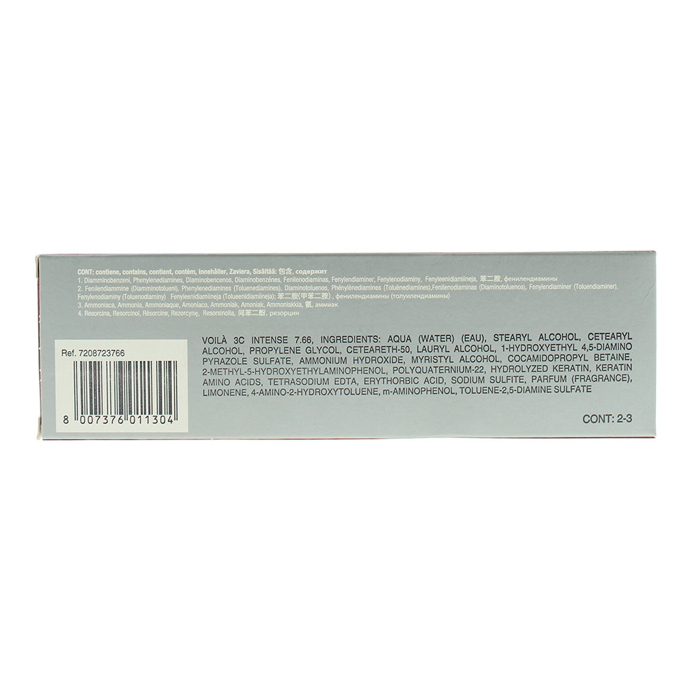 Intercosmo Voilà 3C Intense 7.66 Fire Red Hair Colour 60ml - Ingredients