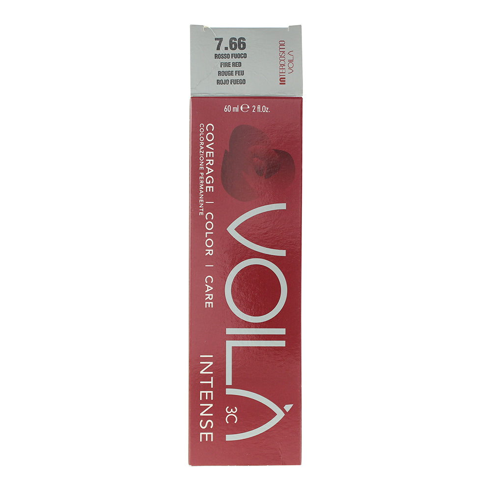 Intercosmo Voilà 3C Intense 7.66 Fire Red Hair Colour 60ml - Box
