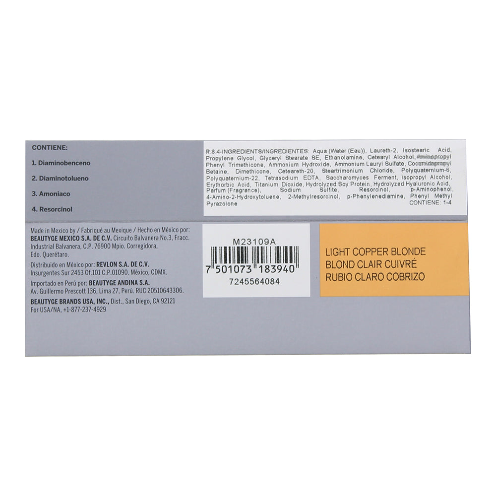 Revlon Revlonissimo Colorsmetique 8.4 Light Copper Blonde Hair Colour 60ml - Ingredients