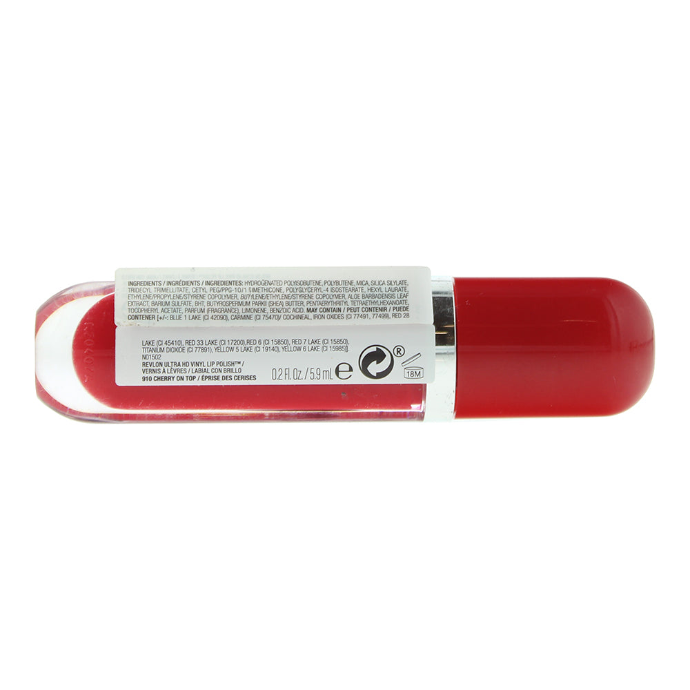 Revlon Ultra Hd Vinyl Lip Polish 910 Cherry On Top Liquid Lipstick 5.9ml - Ingredients