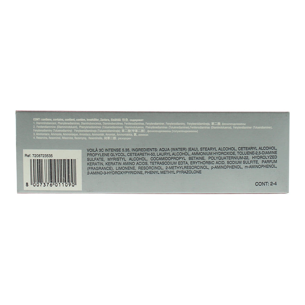 Intercosmo Voilà 3C Intense 5.35 Light Golden Mahgant Brown Hair Colour 60ml - Ingredients