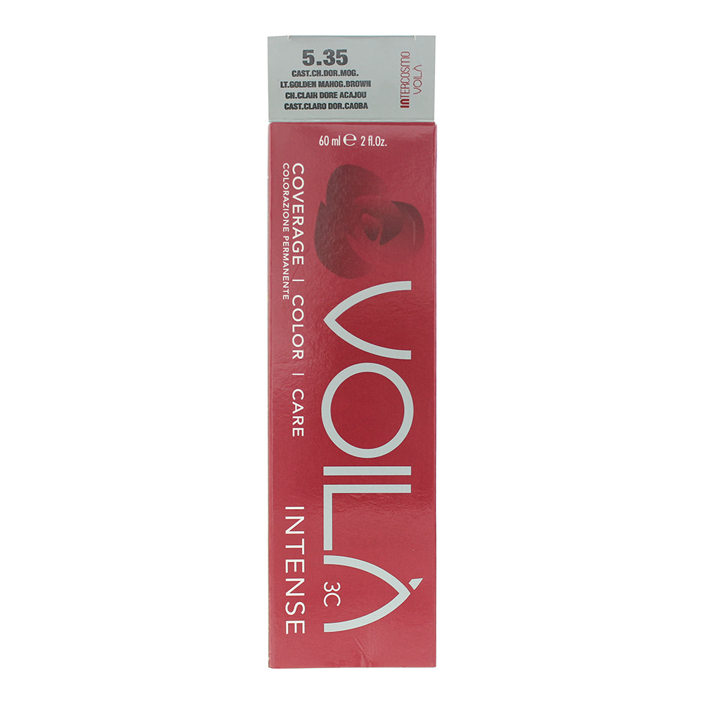 Intercosmo Voilà 3C Intense 5.35 Light Golden Mahgant Brown Hair Colour 60ml - Box