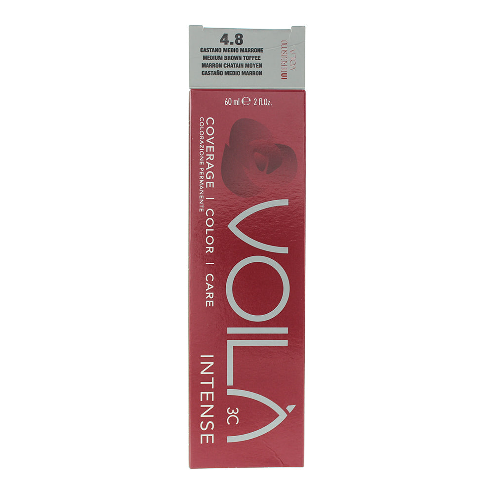 Intercosmo Voilà 3C Intense 4.8 Medium Brown Toffee Hair Colour 60ml - Box