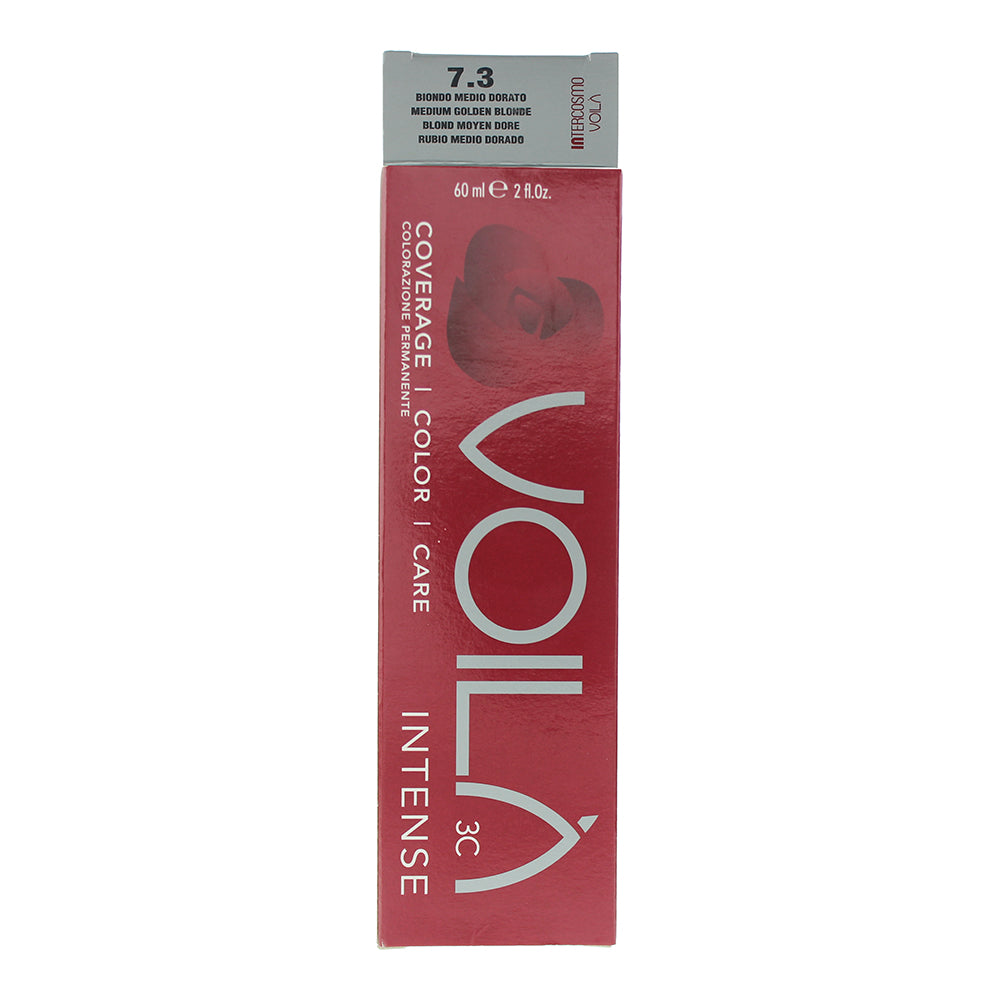 Intercosmo Voilà 3C Intense 7.3 Medium Golden Blonde Hair Colour 60ml - Box