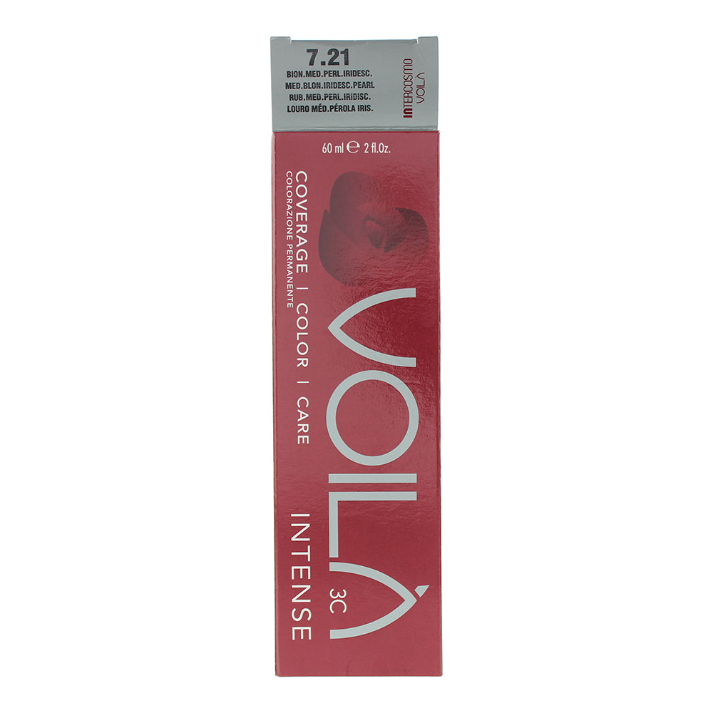 Intercosmo Voilà 3C Intense 7.21 Medium Blonde Iridescent Pearl Hair Colour 60ml - Box