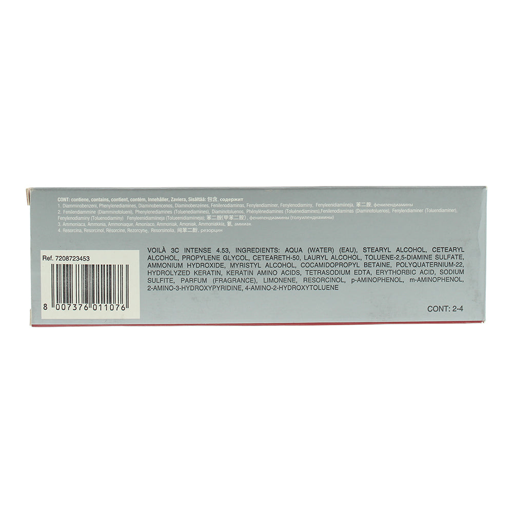 Intercosmo Voilà 3C Intense 4.53 Medium Mahogany Golden Brown Hair Colour 60ml