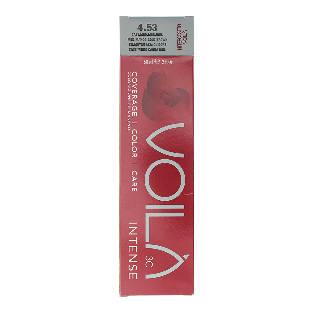 Intercosmo Voilà 3C Intense 4.53 Medium Mahogany Golden Brown Hair Colour 60ml - Box