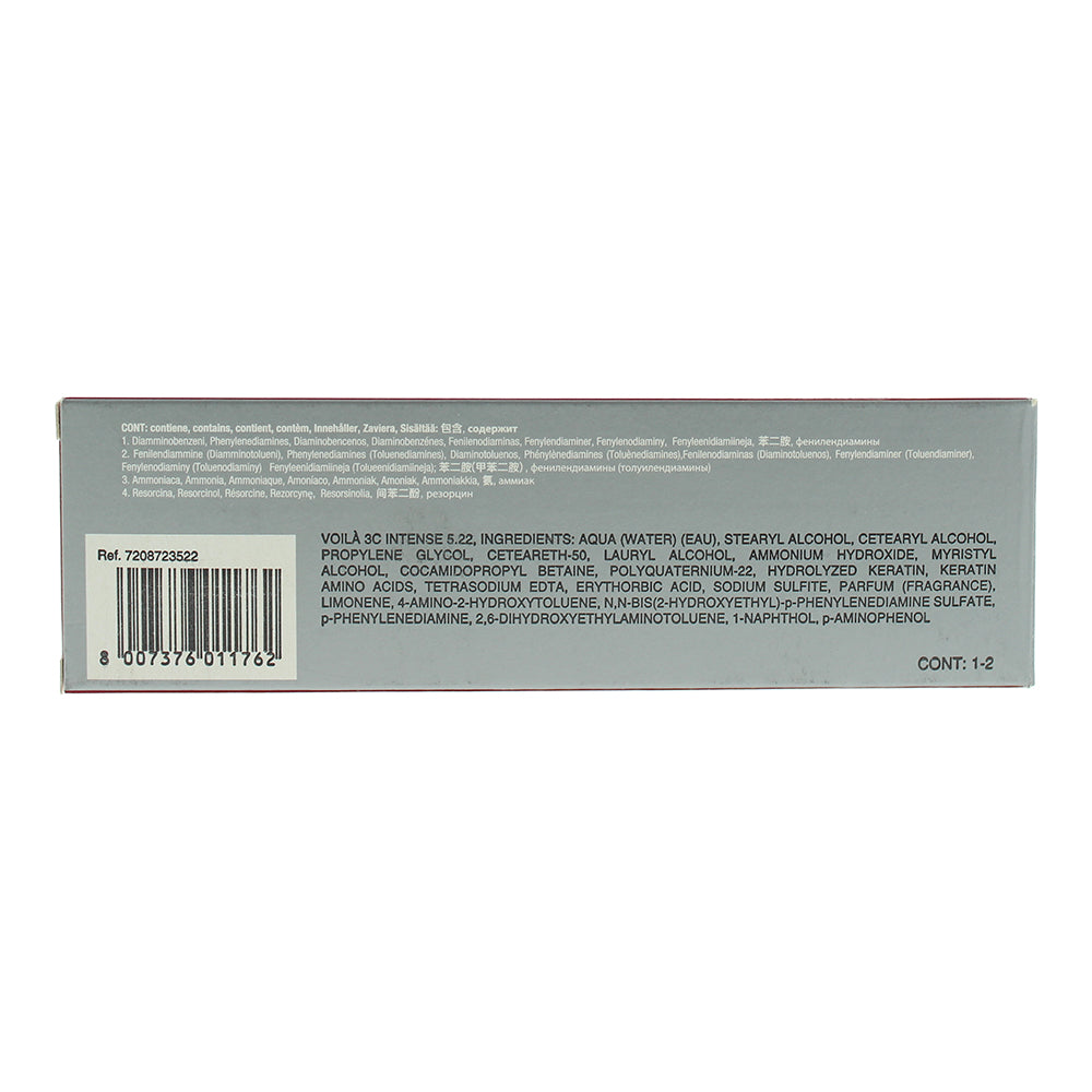 Intercosmo Voilà 3C Intense 5.22 Light Brown Intense Purple Hair Colour 60ml - Ingredients