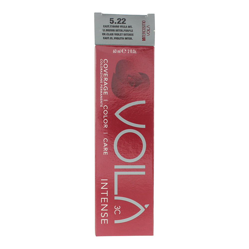 Intercosmo Voilà 3C Intense 5.22 Light Brown Intense Purple Hair Colour 60ml - Box
