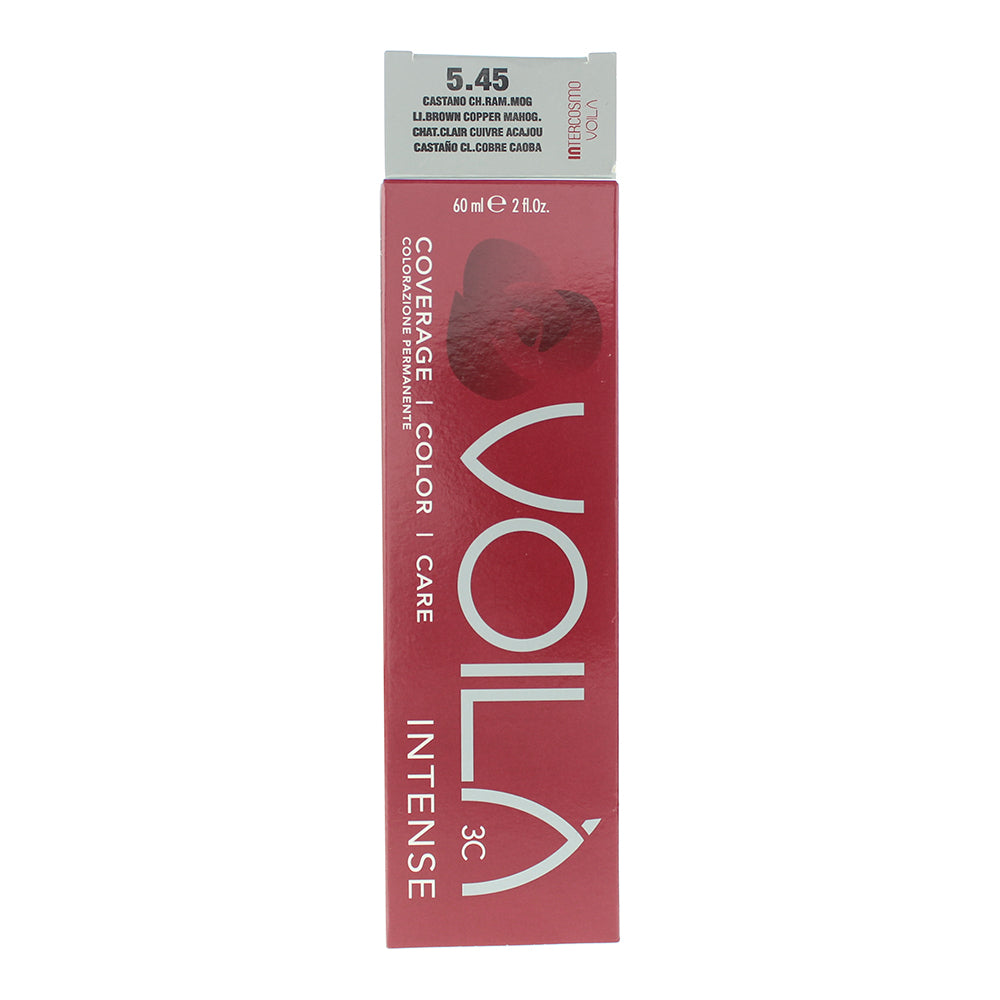 Intercosmo Voilà 3C Intense 5.45 Light Brown Copper Mahogany Hair Colour 60ml - Box