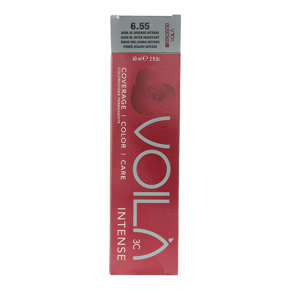 Intercosmo Voilà 3C Intense 6.55 Dark Blonde Intense Mahogany Hair Colour 60ml - Box