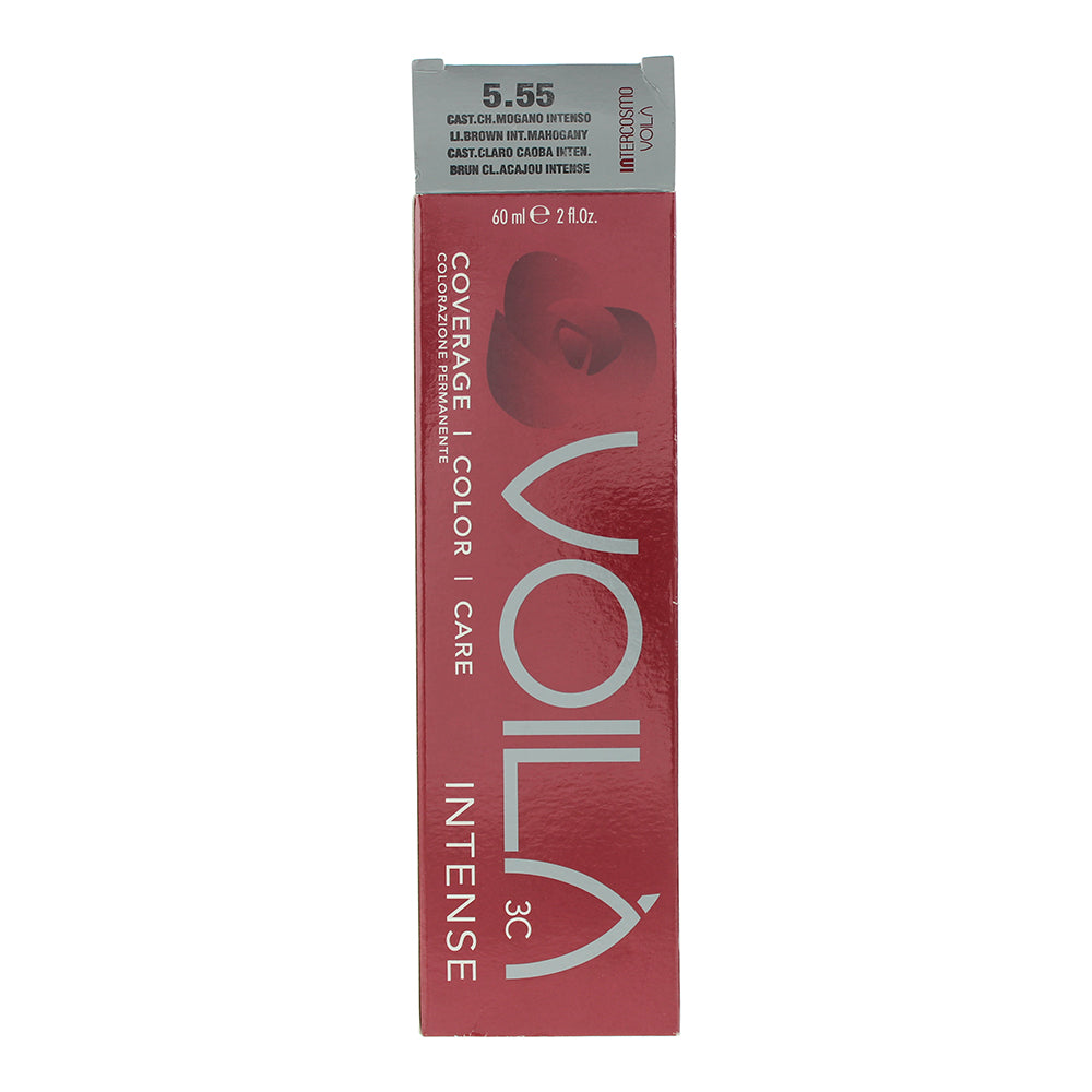 Intercosmo Voilà 3C Intense 5.55 Light Brown Intense Mahogany Hair Colour 60ml - Box