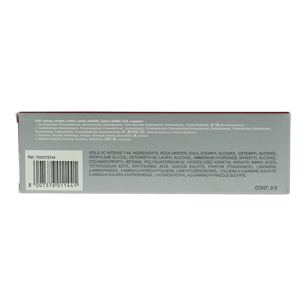 Intercosmo Voilà 3C Intense 7.44 Medium Intense Copper Blonde Hair Colour 60ml