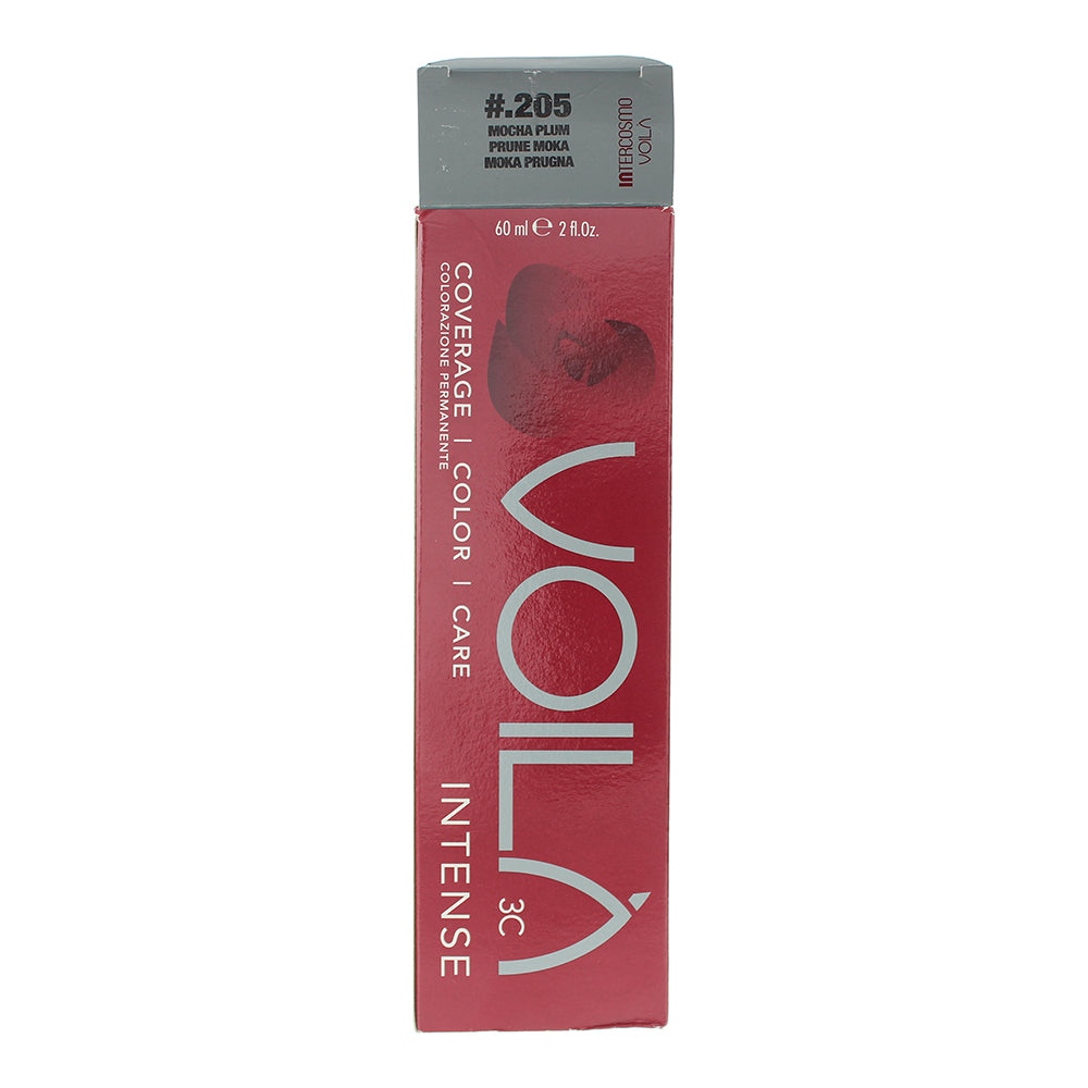 Intercosmo Voilà 3C Intense #.205 Mocha Plum Hair Colour 60ml - Box