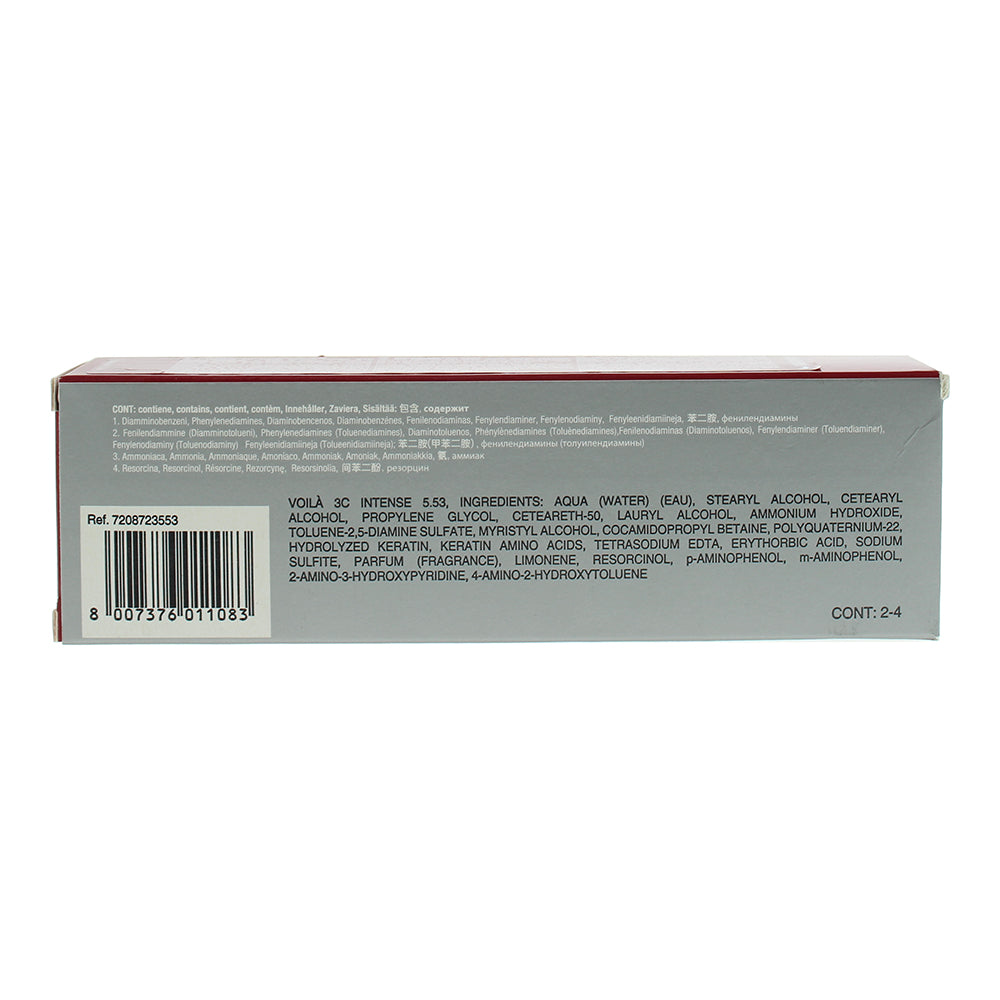 Intercosmo Voilà 3C Intense 5.53 Light Mahogany Golden Brown Hair Colour 60ml - Ingredients