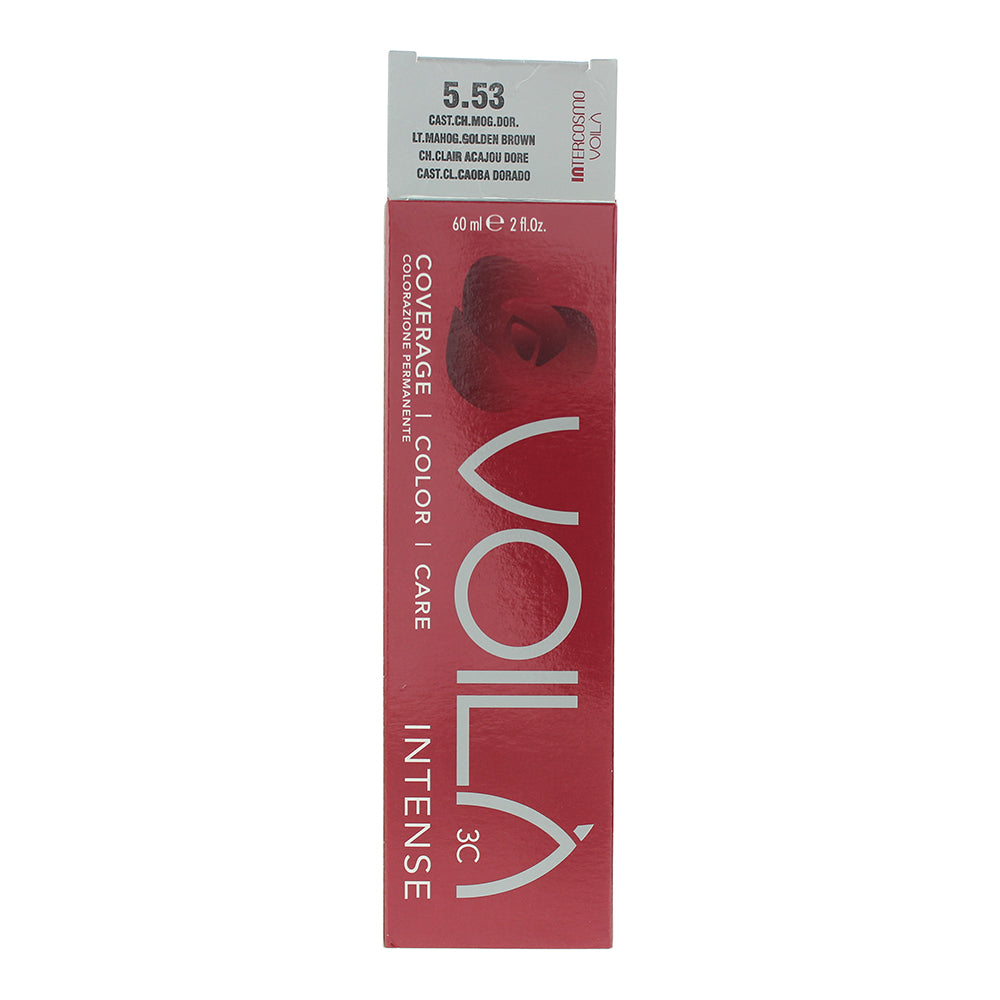 Intercosmo Voilà 3C Intense 5.53 Light Mahogany Golden Brown Hair Colour 60ml - Box