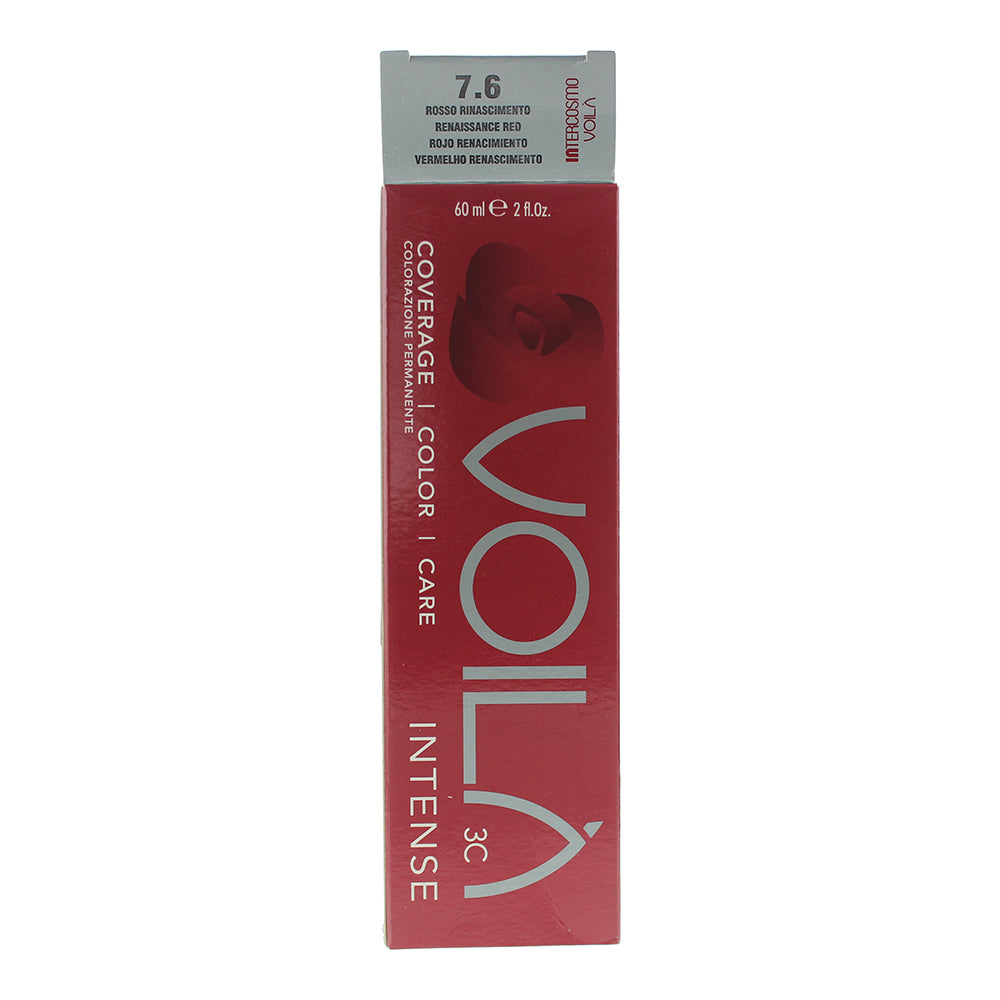 Intercosmo Voilà 3C Intense 7.6 Renaissance Red Hair Colour 60ml - Box