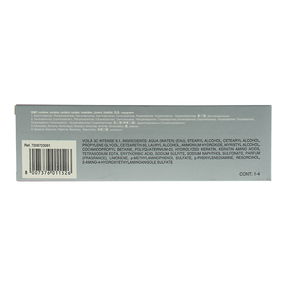 Intercosmo Voilà 3C Intense 9.1 Very Light Ash Blonde Hair Colour 60ml