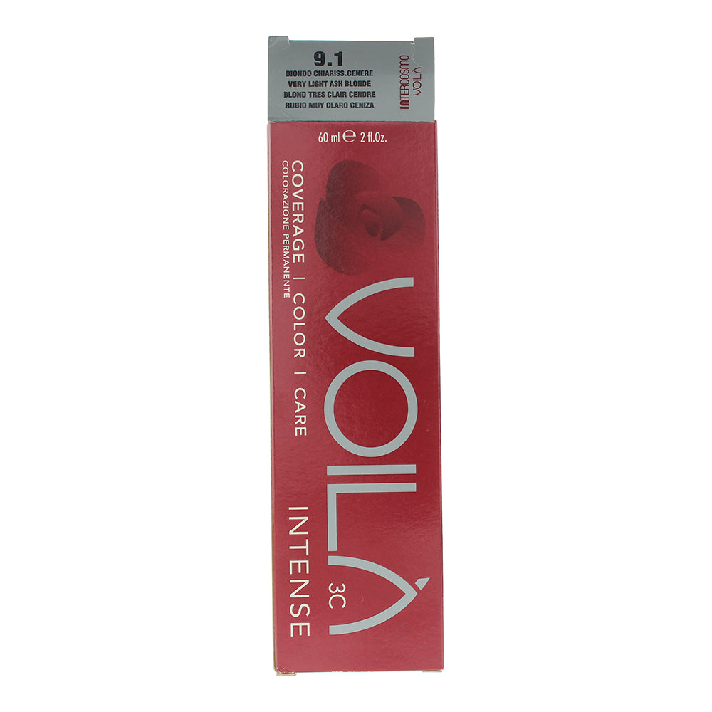 Intercosmo Voilà 3C Intense 9.1 Very Light Ash Blonde Hair Colour 60ml - Box