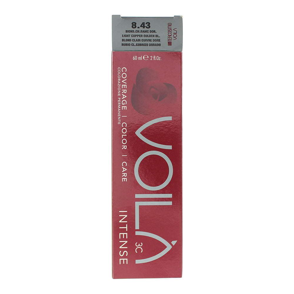 Intercosmo Voilà 3C Intense 8.43 Light Copper Golden Blonde Hair Colour 60ml - Box