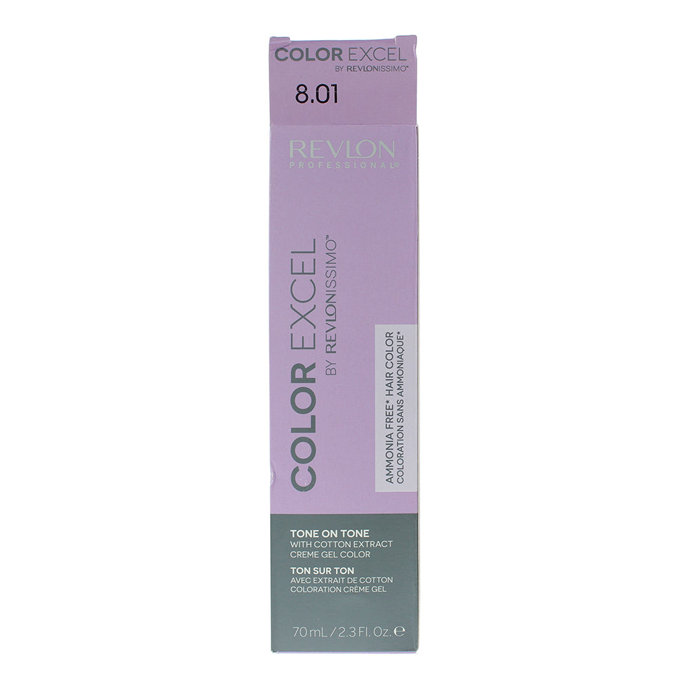 Revlon Color Excel 8.01 Light Natural Ash Blonde Hair Colour 70ml - Box