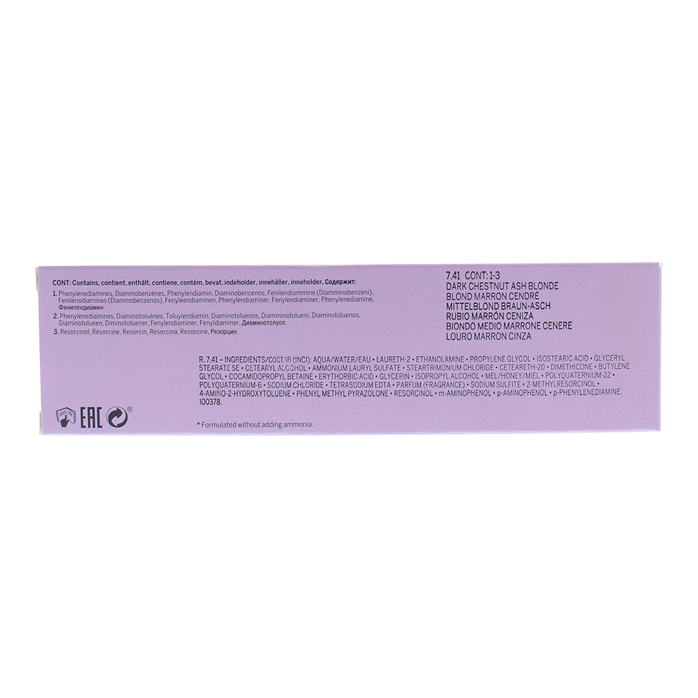 Revlon Color Excel 7.41 Dark Chestnut Ash Blonde Hair Colour 70ml - Ingredients